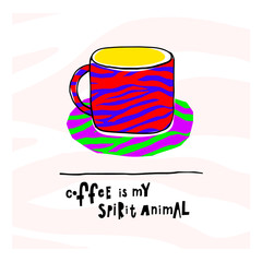 Quote love coffee typography spirit animal cup