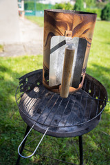 Grill garden party with sausages and meat