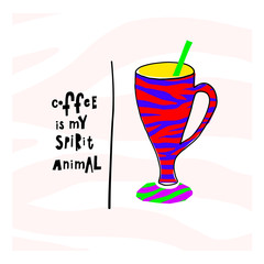 Quote love coffee typography spirit animal cup