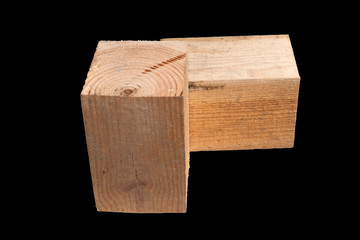 wooden beam isolated on white background