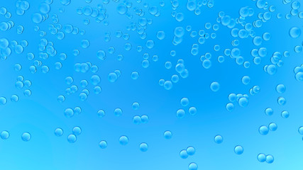 Abstract Bubbles Rising On Light Blue Background