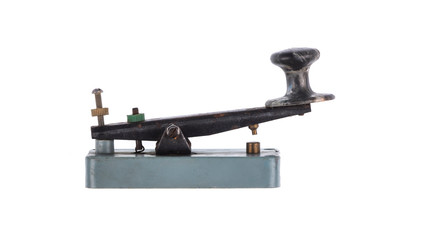 morse code key on white background