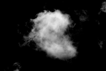 White cloud, Fluffy texture , Abstract, isolated on black background