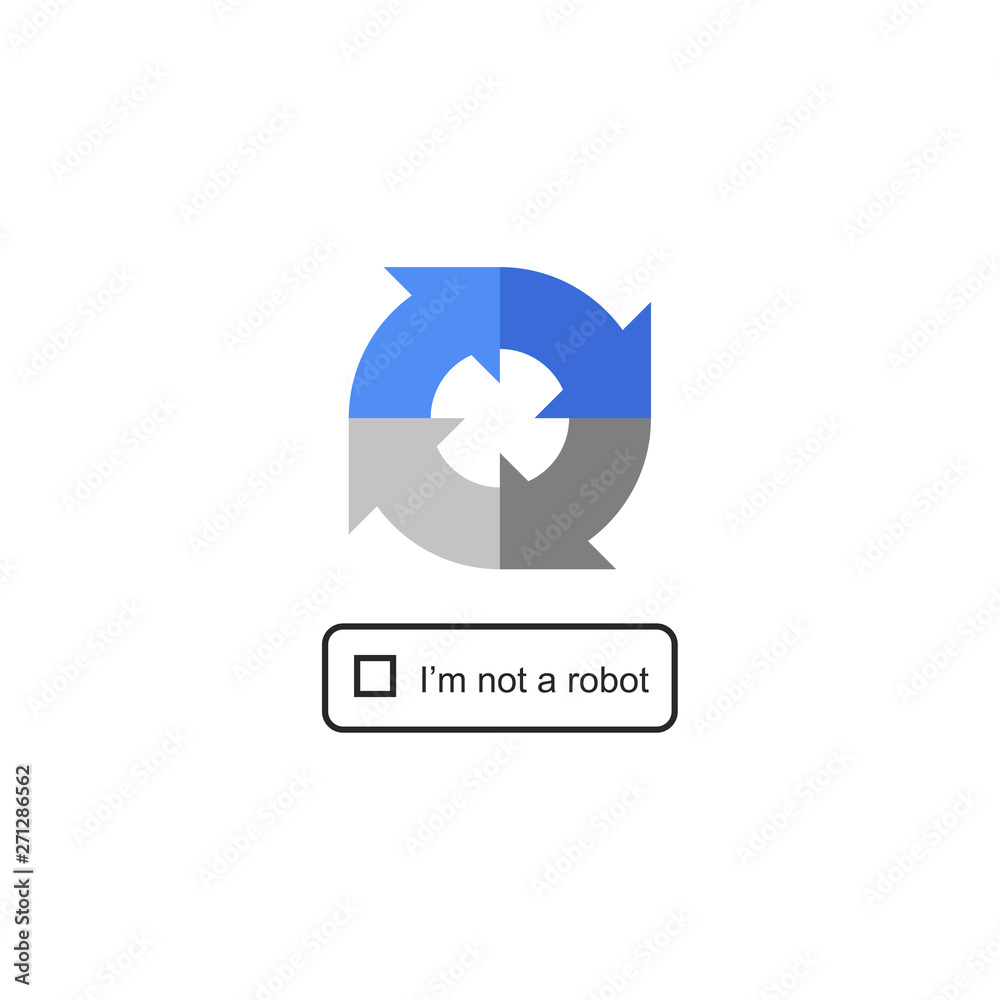 Aufkleber ReCaptcha icon vector on white background. access captcha like i'm not a robot.