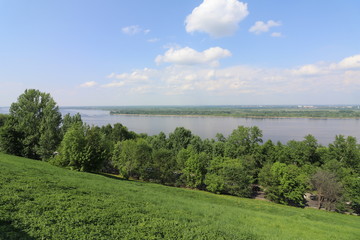 landscape with river and clouds