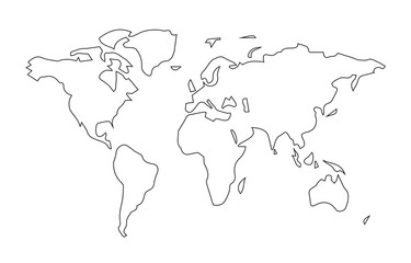 Simple world map line art