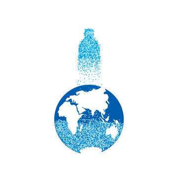 Of Microplastics In The Water Vector Banner.