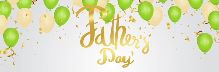 father day background holiday background with colorful shining and serpentine balloons vector illustration