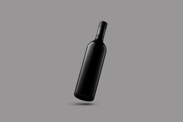 Wine Bottle isolated on white background. Mock up.