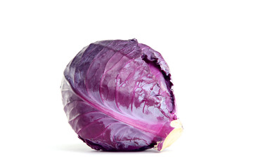 Obraz premium Fresh red cabbage isolated on white background