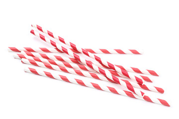 Obraz premium Paper straws on white background