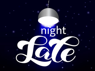 Fototapeta premium Night Sale brush lettering. Vector illustration for banner