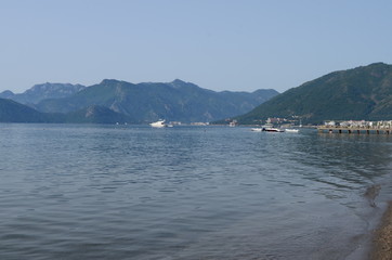 Calm Mediterranean Sea on the coast of Marmaris in Turkey