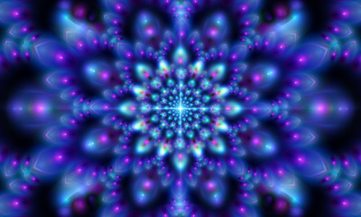 Fractal mandala, colorful fantasy flower. Vector abstract artwork.