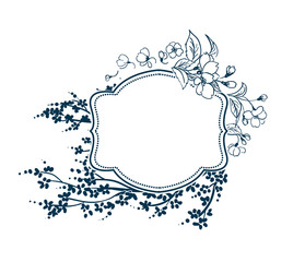 frame vector background victorian flower sakura blossom