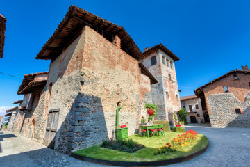Ancient medieval village on the Italian hills