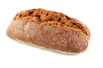Black bread on white background