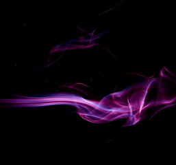 Purple smoke on black background