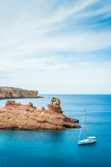 Fototapeta premium Cala Morell Creek in Minorca, Spain.