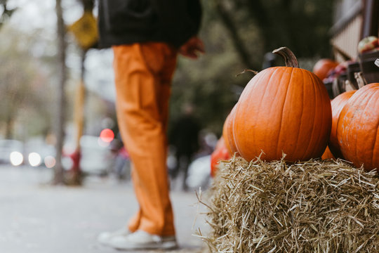 Pumpkins for Halloween at the Grocery Store