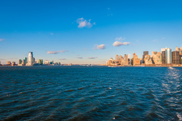 Fototapeta premium Jersey Shore as seen from Hudson River in New York, United States.