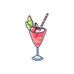 delicious fresh cocktail cup icon