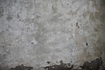 old white cracked wall for background or texture
