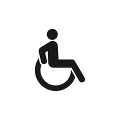 Disabled Handicap icon vector on white background. wheel chair symbol logo design illustration