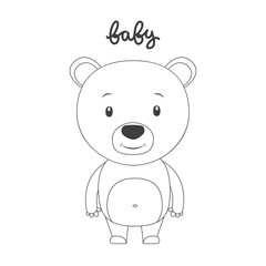 Vector illustration of cartoon bear.