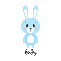 Vector illustration of cartoon bunny.