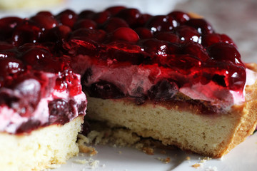 Delicious cherry pie, fresh dessert, tasty food