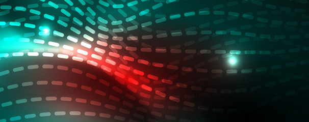 Shiny neon vector wave line abstract background, motion concept