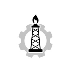 Oil Drilling Company icon, Oil rig logo