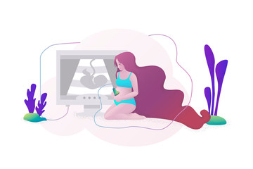 Ultrasound examination of the fetus concept.Pregnant woman