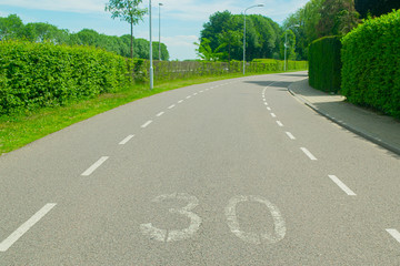Obraz premium 30 km zone symbol on street