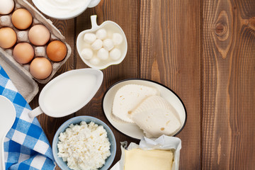 Dairy products. Sour cream, milk, cheese, egg, yogurt and butter