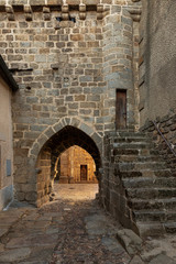 Ancient door of the medieval walls in the historical town of San Felices de los Gallegos. Salamanca. Spain.