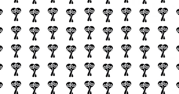 Illustrated maracas background clip motion backdrop video in a Black & white rumba shapers music icon musical instrument icons pattern white background high definition video