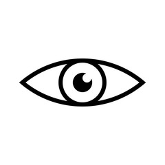 Eye icon. Symbol of vision. Linear vector pictogram.