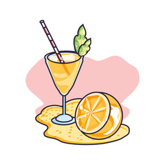 delicious fresh cocktail cup of orange