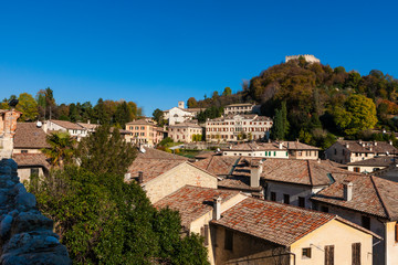 Fototapeta na wymiar The town of Asolo in Italy