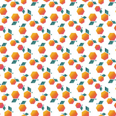 Decorative abstract geometric apple seamless pattern
