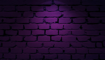 Purple bricks wall with spotlight background.