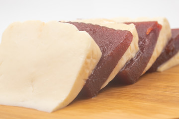 Brazilian Minas Cheese with Goiabada, Guava Dessert.