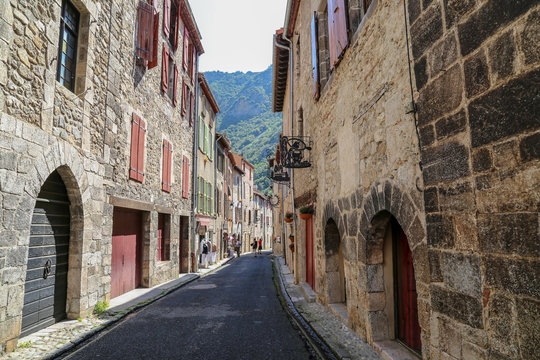 Medieval  street  of Lagrasse. France.