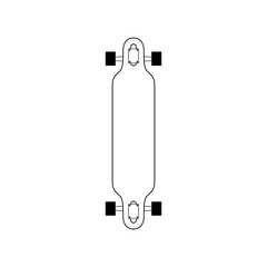 Longboard or skate line illustration on white background.