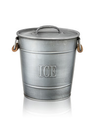 Ice bucket isolated on white background