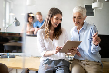 Obraz premium Creative business people working on business project in office