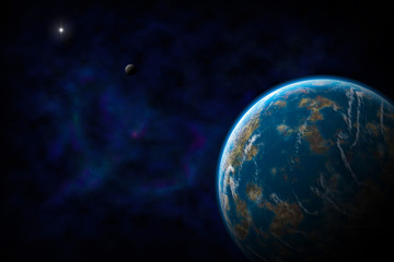 Fototapeta na wymiar Planet near Nebula