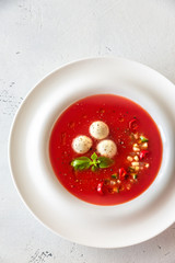 Portion of gazpacho